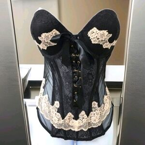 223 Vintage Victoria Secret corset bustier GOLD ERA& Expandable Weekender BUNDLE